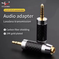 2.5mm / 3.5mm / 4.4mm connecteur Audio mâle femelle adaptateur convertisseur plaqué or prise fibre de carbone 2.5 3.5 4.4