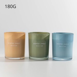 Cổ 8oz 12oz 16oz đầy màu sắc vòng dưới hình dạng Matte Luxury Glass Aura nến lọ có nắp đậy - Product Image 5