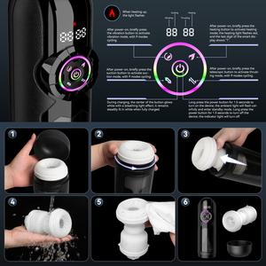 Godet de masturbation vibrant et aspirant à commande par application, masturbateur masculin télescopique chauffant, vagin de poche automatique, jouets sexuels pour hommes - Product Image 6