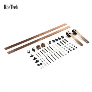 ชุดอุปกรณ์ฮาร์ดแวร์ประตูบานเลื่อนแบบโบราณ WEKIS M00002 สีทองแดง สำหรับงาน DIY ดีไซน์ทันสมัยสำหรับเชิงพาณิชย์ ติดตั้งง่าย พร้อมสกรู แข็งแรงทนทาน - Product Image 4