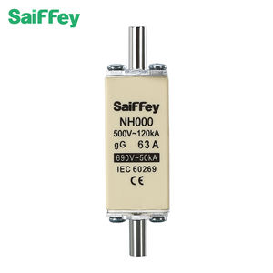 מוצרי SAFFE במתח נמוך hrc נתיך קרמי nh000 4-160a טווח רחב של להב קישור נתיך חשמלי צורת להב 500/690v nh נתיך - Product Image 2