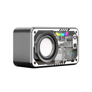 ลำโพงไร้สาย V1 Mechanical Transparent 5W แบบชาร์จไฟได้ พร้อมไฟ RGB สำหรับใช้งานกลางแจ้ง ลำโพงขนาดเล็กพร้อมไมโครโฟนในตัว สำหรับคอมพิวเตอร์ - Product Image 1