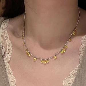 Collier en argent sterling S925 avec diamants scintillants de la galaxie, perles tendance avec larmes irrégulières et diamants complets - Product Image 3