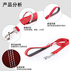 Correa reflectante de nailon para perros medianos a grandes, diseño duradero antirrotura para caminar y correr, color sólido L050100 - Product Image 4