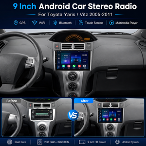 Autoradio Android 9 pouces pour Toyota Yaris Vitz 2005-2011 GPS WiFi Bluetooth Écran tactile Lecteur multimédia - Product Image 5