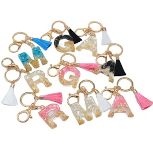 Best Price Many Different Color Cute English Alphabet Crystal Acrylic Keychain For Promotional Gifts