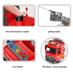 Juguetes para niños Simulación Camión <span class=keywords><strong>de</strong></span> bomberos Juguete Coche Ingeniero Vehículo Camión con escalera y función <span class=keywords><strong>de</strong></span> rociado <span class=keywords><strong>de</strong></span> <span class=keywords><strong>agua</strong></span> Juguete modelo para niños - Product Image 2