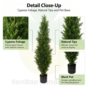 Árbol Artificial de Olivo/Ficus de Seda, Resistente a los Rayos UV, Ecológico y Duradero, para Interiores/Exteriores, Bonsái de Pino/<span class=keywords><strong>Cedro</strong></span> de Plástico - Product Image 4