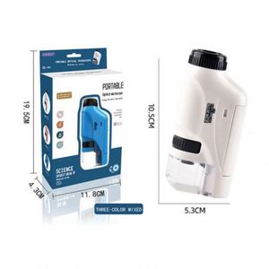 Kit de microscope de poche miniature 60-120x, microscope de laboratoire portable alimenté par piles, lumière LED blanche, ABS/métal, outil scientifique pour enfants de 5 à 7 ans - Product Image 2