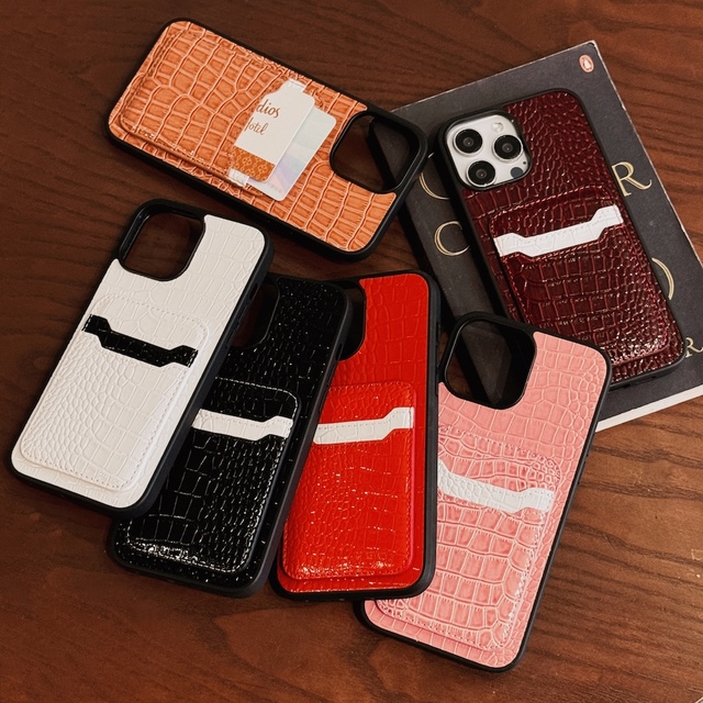 Luxury Designer Printed Leather Business Style Shockproof Magnetic Anti-Fingerprint Card Holder Mobile Phone Cases for 17