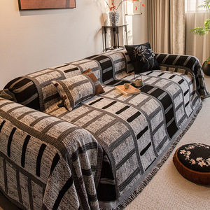 Weaving Language Retro Style <b>Sofa</b> <b>Cover</b> Chenille Full Coverage Modular <b>Sofa</b> Slipcover All Season Use - Product Image 1