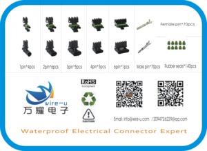 322 Buah Kit Konektor <span class=keywords><strong>Terminal</strong></span> Kabel Listrik Mobil Tahan Air 1/2/3/4/6/Pin Pria & Wanita 18-14AWG Paket Cuaca APTIV <span class=keywords><strong>DELPHI</strong></span> - Product Image 3