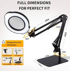 <span class=keywords><strong>Loupe</strong></span> grossissante 10X <span class=keywords><strong>avec</strong></span> bras pivotant réglable, 5 modes <span class=keywords><strong>de</strong></span> couleur, <span class=keywords><strong>avec</strong></span> pince en fer ou base <span class=keywords><strong>de</strong></span> <span class=keywords><strong>table</strong></span> - Product Image 5