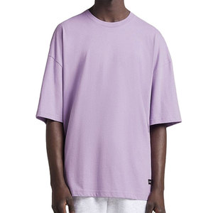 เสื้อยืดดีไซน์เนอร์ทรงหลวม หนานุ่ม ผ้าเรียบ สไตล์สตรีทแวร์ลำลอง ทรงบ็อกซี่ ผลิตจากผ้าฝ้าย 100% คอกลม เสื้อยืดเปล่าสำหรับผู้ชาย - Product Image 1