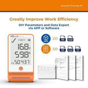 Enregistreur de données de <span class=keywords><strong>thermomètre</strong></span> Affichage numérique Alarme Réfrigérateur Shadow 100 000 points Exportation Rapport PDF/CSV <span class=keywords><strong>Pharmacie</strong></span> - Product Image 3