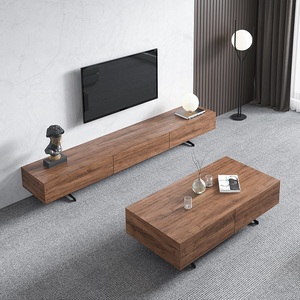 北欧モダン テレビボード＆コーヒーテーブルセット 無垢材 リビング収納 フロアキャビネット - Product Image 3
