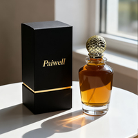 Flacon de parfum en verre épais de luxe personnalisé, design spécial, 30 ml, 50 ml, 100 ml, vaporisateur à fine brume avec bouchon en bois