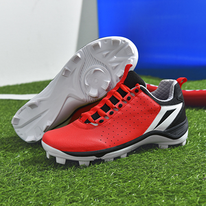 Unisex Microfiber Leather <b>Baseball</b> Cleats Breathable Perforated Upper Rubber Stud Grass Training Shoes - Product Image 5