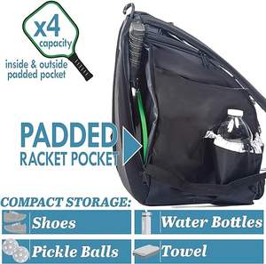 Free sample Pickleball Bag Travel Swim Bag with Wet and Dry Two Layers, Suitable for Swimming, Beach, Camping <b>Black</b> <b>Backpack</b> - Product Image 2