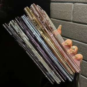 Custodia per telefono in TPU galvanizzato con diamanti per <span class=keywords><strong>Samsung</strong></span> <span class=keywords><strong>S22</strong></span> S23 S24 S25 <span class=keywords><strong>Ultra</strong></span>, <span class=keywords><strong>cover</strong></span> per cellulare con glitter sfumato e brillante per iPhone - Product Image 6