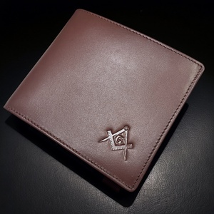 Okul Malzemeleri Seti RFID Hakiki Deri Erkek Lüks Yüksek Kaliteli Masonik Freemason Cüzdan Kalem Seti - Product Image 2