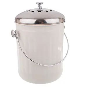 Top Sales Stylish Kitchen Countertop Metal Compost Crock with Lid and Handle for Organic Composting,metal compost bin