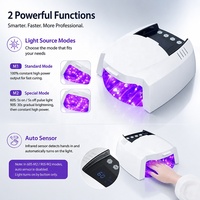 Pengering Kuku UV Sensor Otomatis Cerdas, Lampu Gel Pedikur Bebas Genggam, Dudukan Lipat untuk Salon