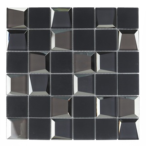 Mosaico de Piedra Natural de Mármol Carrara <span class=keywords><strong>Blanco</strong></span> Mixto con Espejo Biselado Cuadrado 3D para Baño y Cocina - Product Image 5