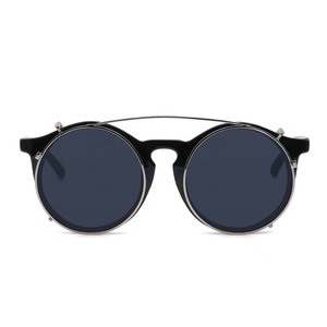 Lunettes de soleil rondes rétro steampunk à double pont, à clipser, protection UV400, verres photochromiques, monture PC, 41g, unisexe KING SWIT KS5963 - Product Image 2