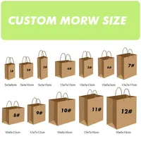 Sac de courses en papier kraft brun imprimé sur mesure 100% recyclé avec poignée, sac en papier pour la livraison de nourriture à emporter