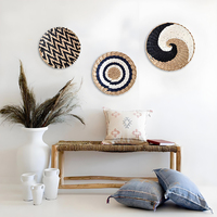 Artisanat en bambou tissé à la main, articles décoratifs pour la maison, décoration murale bohème en rotin, macramé mural