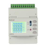 Compteur d'énergie triphasé multi-canaux Acrel ADW210-D10-4S 5A/1.25mA avec écran LCD pour rail DIN, pour la surveillance de la puissance