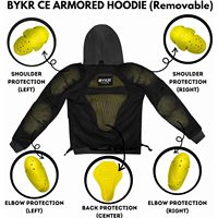 Blouson de moto BYKR toutes saisons CE blindé en Cordura respirant avec capuche unisexe pour motards adultes et pilotes de course automobile 2,5 livres ASIN