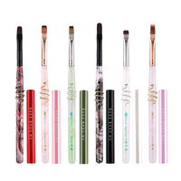 6 pièces acrylique serpent poignée brosse à ongles Gel brosse pour manucure acrylique UV Gel Extension stylo pour vernis à ongles peinture dessin brosse