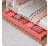 Cama litera moderna de madera maciza de doble altura para apartamentos pequeños infantiles, con almacenamiento multifuncional, cama para padres e hijos