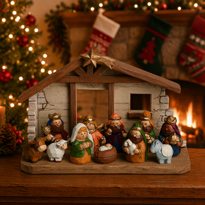 Mini Figurines <span class=keywords><strong>de</strong></span> <span class=keywords><strong>noël</strong></span> en résine colorée, 4x6 pouces, ensemble <span class=keywords><strong>de</strong></span> 12 pièces, porte-bonheur, scène <span class=keywords><strong>de</strong></span> <span class=keywords><strong>noël</strong></span> - Product Image 3