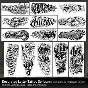 <span class=keywords><strong>Tatuaggi</strong></span> Temporanei Semipermanenti Adesivi a Lettera per Braccio Impermeabili <span class=keywords><strong>e</strong></span> a Prova di Sudore Durata 2 Settimane Realistici a Base di Erbe Anti-sfregamento - Product Image 3