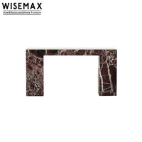Meubles WISEMAX, meubles minimalistes italiens pour la maison, table d'entrée longue et étroite en travertin, table console pour couloir, villa