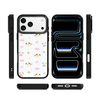 Coque de téléphone AG Feeling Black Edge avec motif chien doré pour iPhone 17, 17 Pro Max, 16 Pro, 15, 15 Pro Max, 15 Pro, 14 Pro Max – Coque magnétique