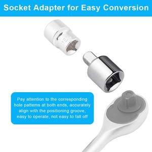 Adaptateur de douille Go Crv 1/2 à 3/8 à 1/4 en acier allié au chrome vanadium pour clé à cliquet - Product Image 5