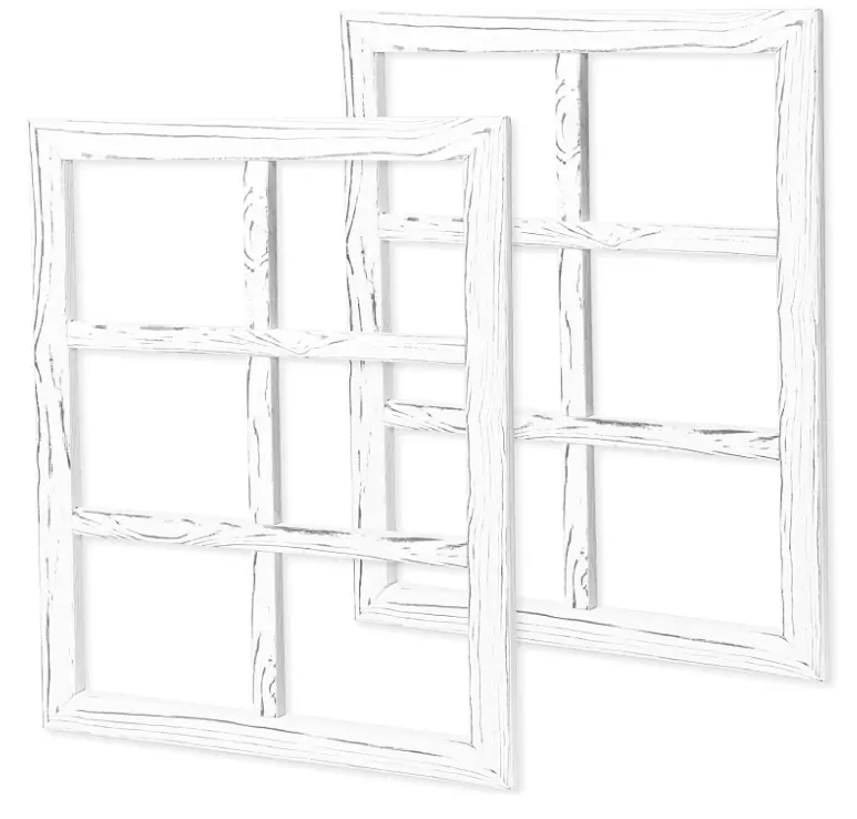 विंटेज <span class=keywords><strong>शैली</strong></span> फार्महाउस खिड़की के फ्रेम दीवार सजावट व्यथित सफेद सजावट