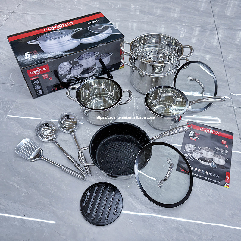Top Quality Luxury Stainless Steel Pot Set Kitchen Non Stick 13 Pieces Cookware Sets · image 4