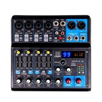Console de mixage professionnelle nouvelle génération transfrontalière avec égaliseur 3 bandes, lecture Bluetooth et réverbération pour diffusion en direct à domicile ; MGA