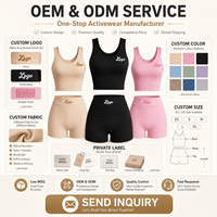 Conjunto Deportivo de Verano con Textura Acanalada Sin Costuras, Top Deportivo Elástico y Suave con Cuello Redondo, Pantalones Cortos de Cintura Alta para Pilates