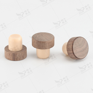 Thanh gỗ Top cap nút chai Stopper chai rượu vang tùy chỉnh gỗ Top chai dầu chấp nhận tổng hợp nút chai t hình dạng tổng hợp màu đen - Product Image 4