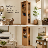Porte-bibliothèque dissimulée en bois sur mesure, porte battante pour passage secret, étagère de rangement multicouche moderne pour bureau à domicile et bureau