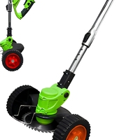 Tondeuse à gazon électrique au lithium Bornrin 24V, sans fil, à poignée télescopique, 1500W, multifonction, avec deux batteries, roues, DIY