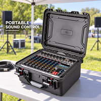 Amplificateur de mixage DJ professionnel avec 8 canaux d'entrée, effets sonores DSP et étui de protection pour systèmes de sonorisation PA
