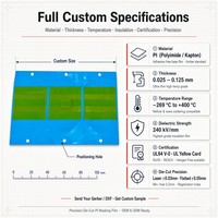 Feuille d'isolation en film polyimide PI découpée sur mesure, haute température, sans adhésif, qualité Gold Finger, pour FPC, PCB, batterie, accessoires électroniques