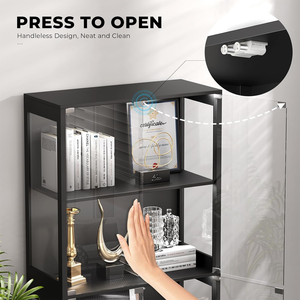 Luxury LED Wooden Glass Display Cabinet Modern Showcase Home Office Retail Showroom Customizable Eco-Friendly Support OEM ODM - Product Image 3